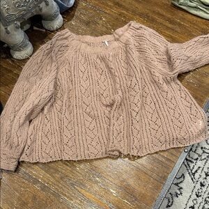 Free People dusty pink Knit Sweater
